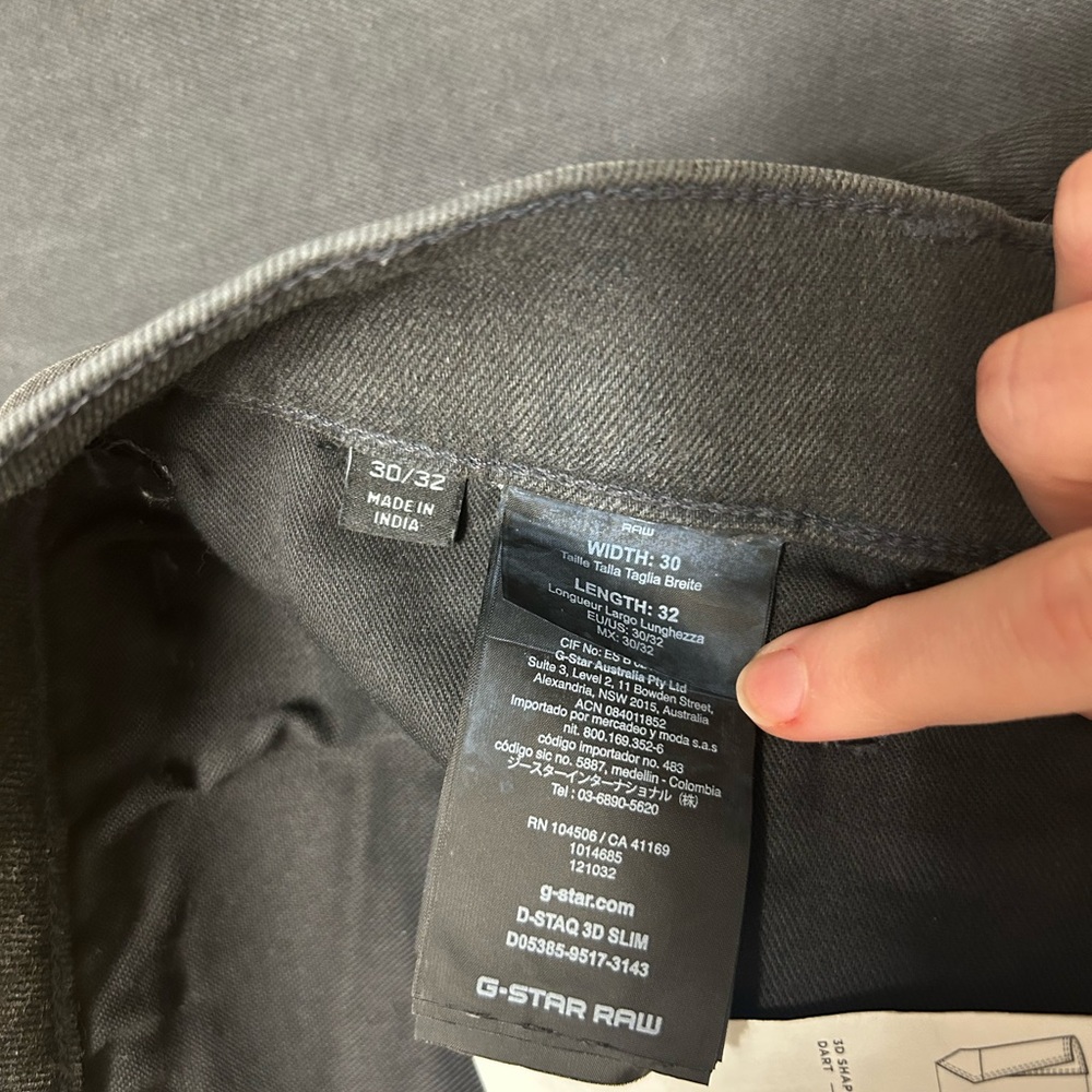 G-Star Raw Denim D-Staq Men's Charcoal Slim Jeans - Picture 2 of 8